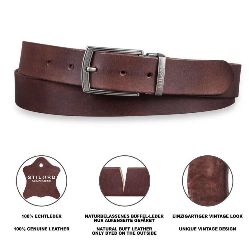 Ledergürtel Herren Braun Universal Kürzbar