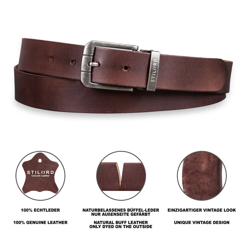 Ledergürtel Herren Braun Universal Kürzbar