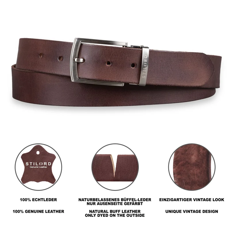 Ledergürtel Herren Braun Universal Kürzbar
