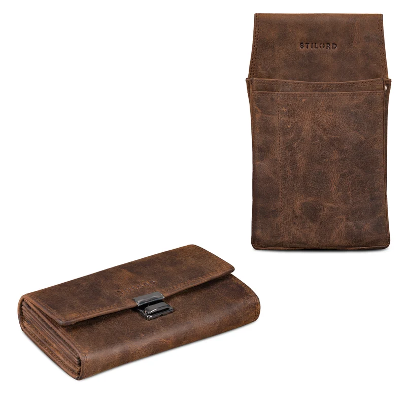 STILORD "Ivy" Kellnerbörse Leder mit Holster