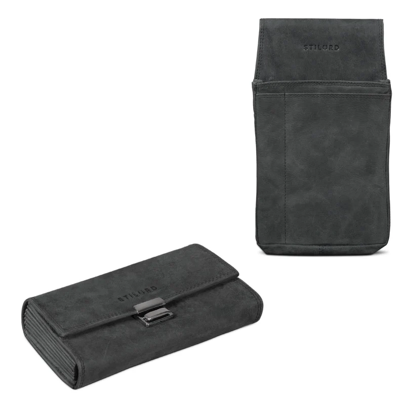 STILORD "Ivy" Kellnerbörse Leder mit Holster