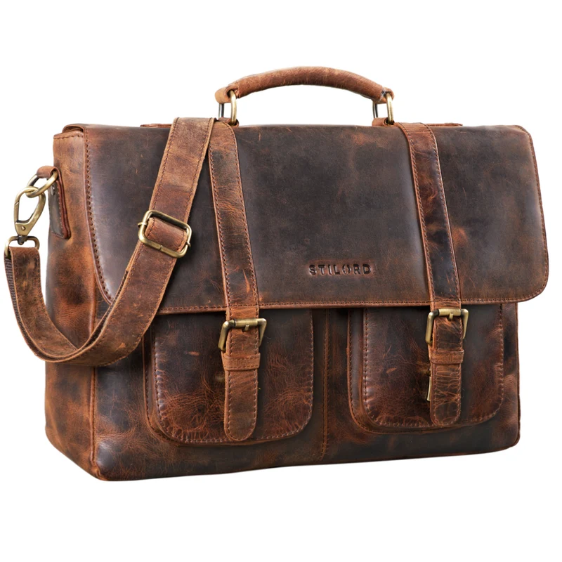 "Pontius" Vintage Aktentasche Männer Leder