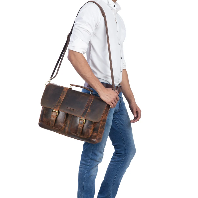 "Pontius" Vintage Aktentasche Männer Leder