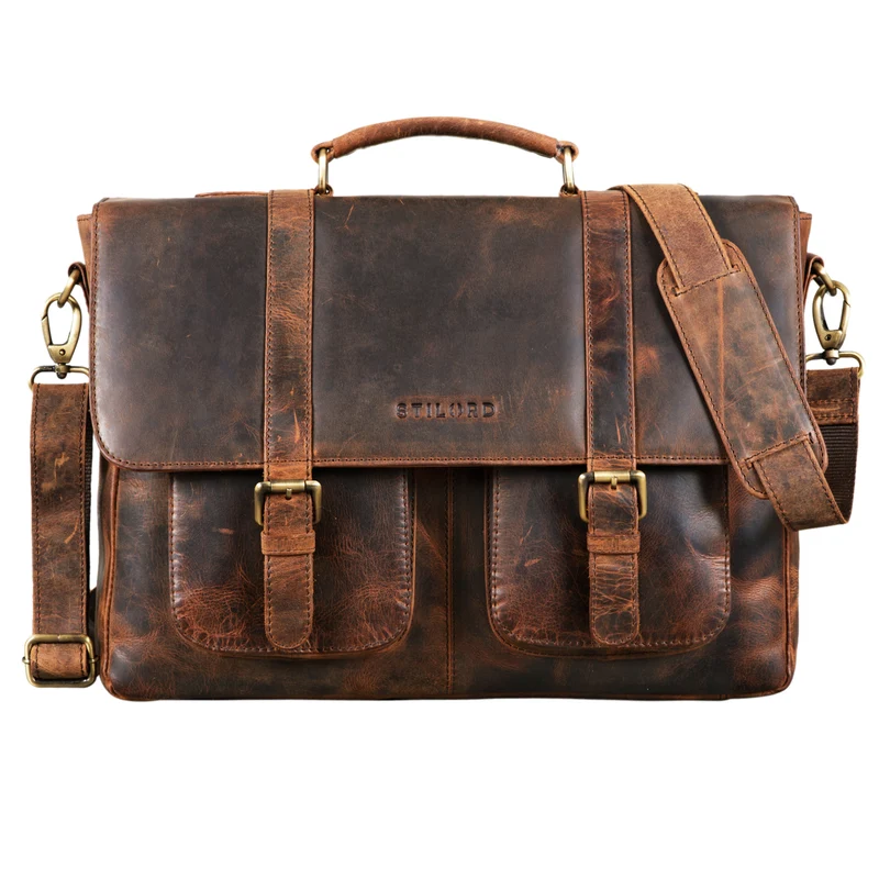 "Pontius" Vintage Aktentasche Männer Leder