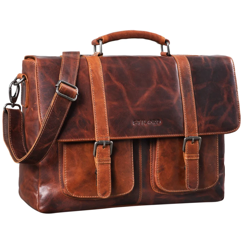 "Pontius" Vintage Aktentasche Männer Leder