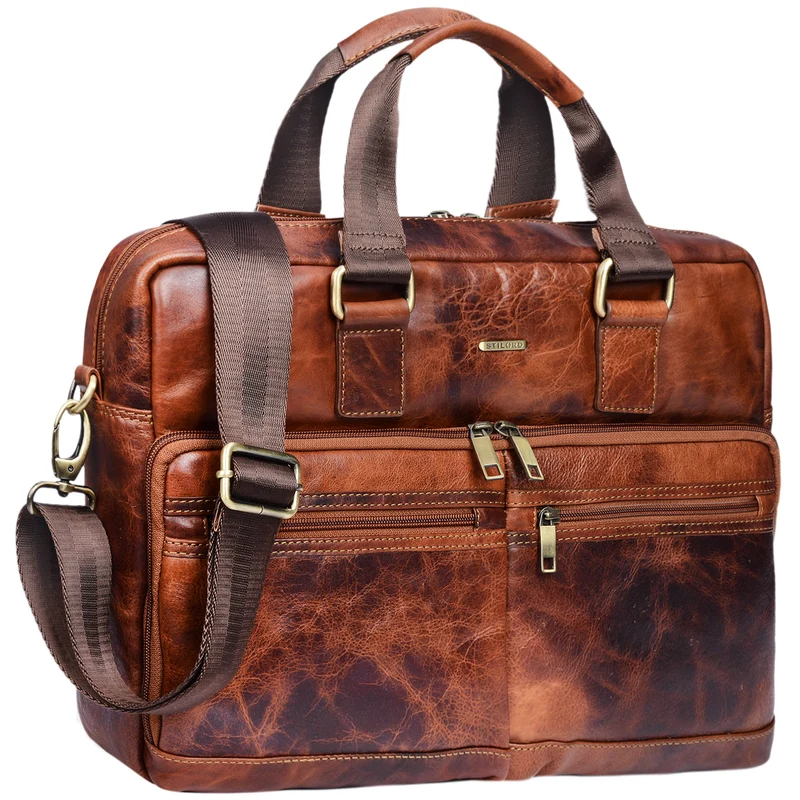 "Vito" Vintage Businesstasche Leder Herren Damen
