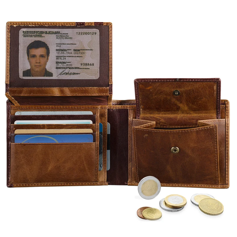 Vintage Geldbörse / Portemonnaie aus Leder