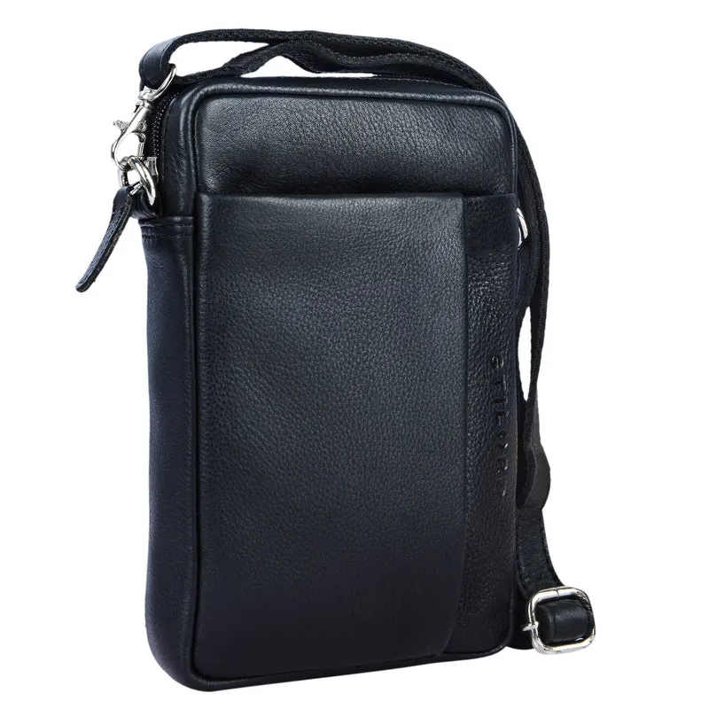 "Fiete" 2-in-1 Umhängetasche Handgelenktasche Leder Herren