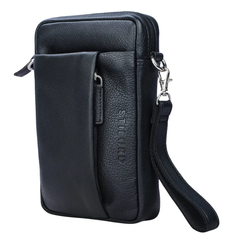 "Fiete" 2-in-1 Umhängetasche Handgelenktasche Leder Herren