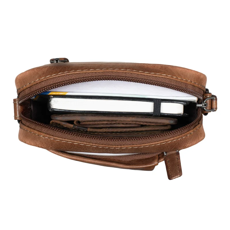 "Fiete" 2-in-1 Umhängetasche Handgelenktasche Leder Herren