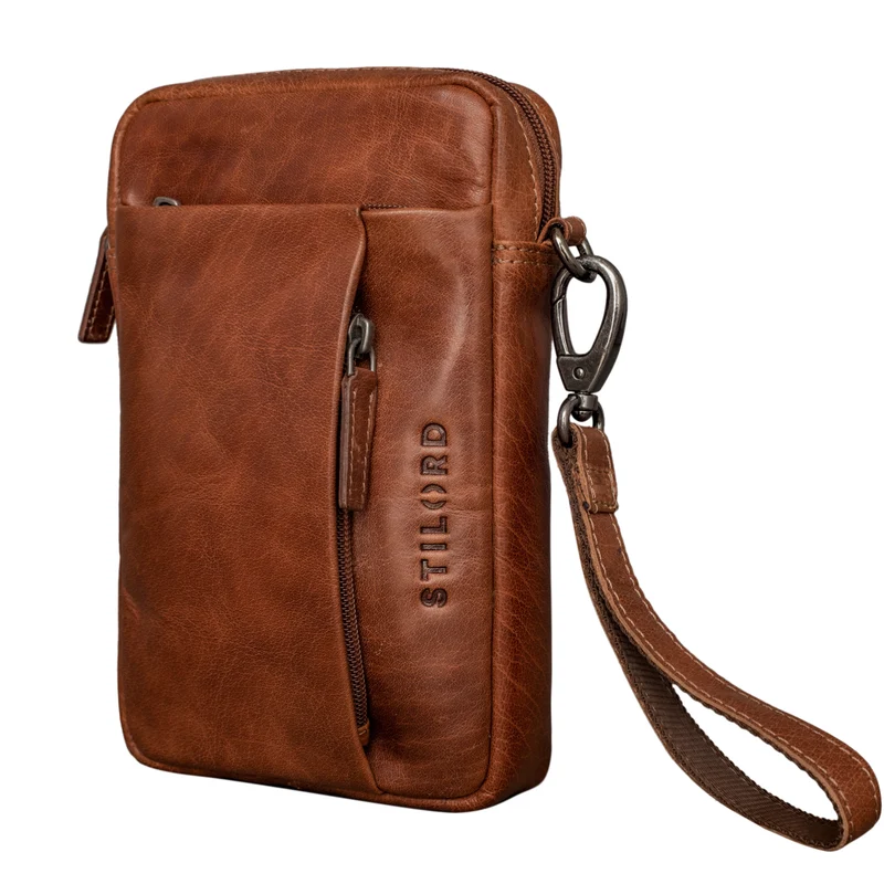 "Fiete" 2-in-1 Umhängetasche Handgelenktasche Leder Herren
