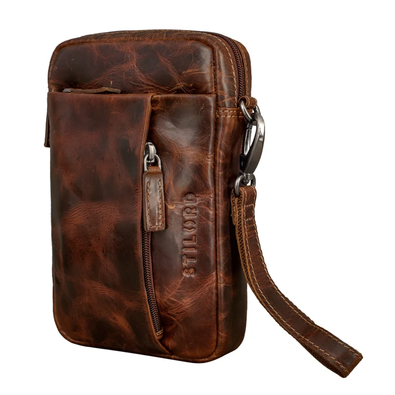 "Fiete" 2-in-1 Umhängetasche Handgelenktasche Leder Herren