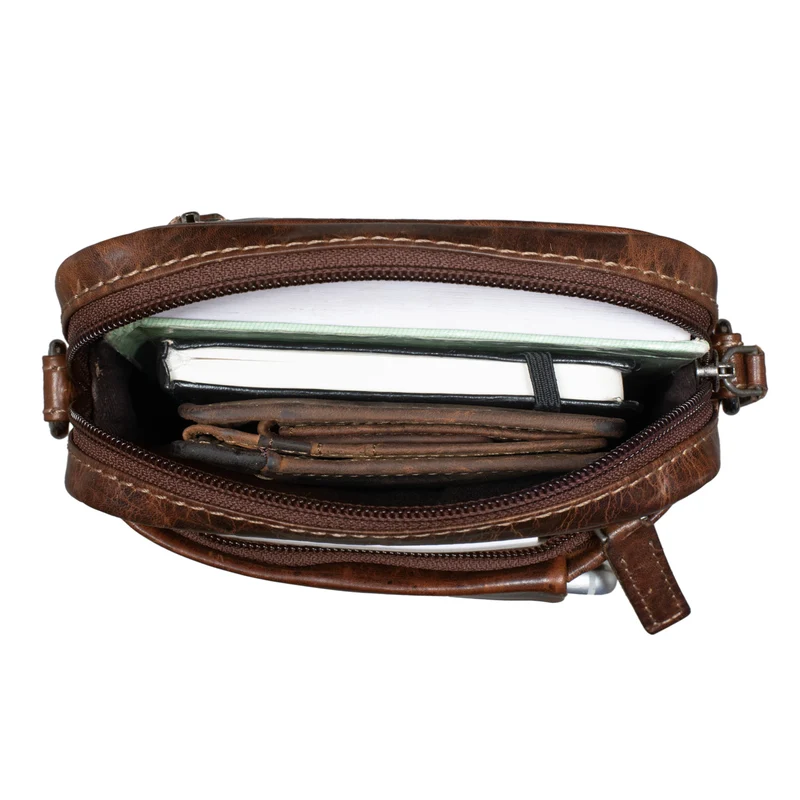 "Fiete" 2-in-1 Umhängetasche Handgelenktasche Leder Herren