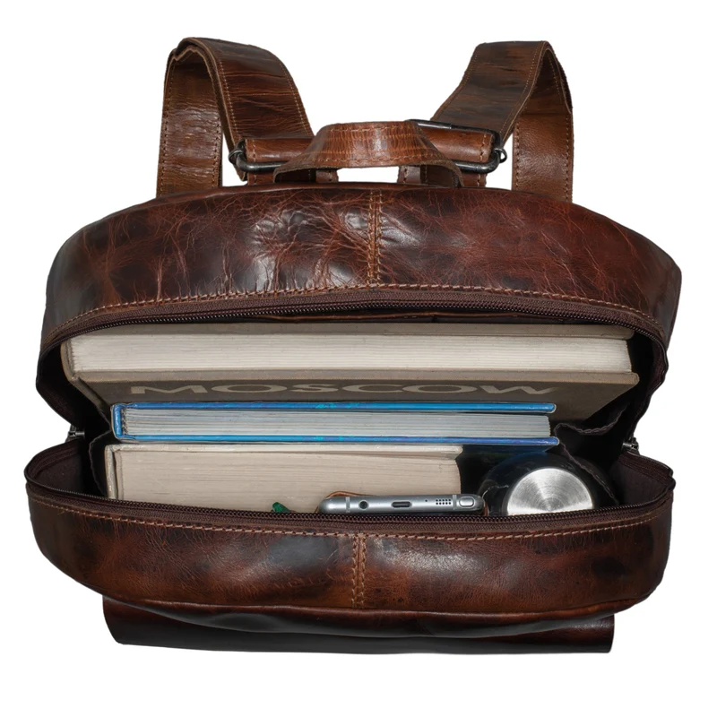 "Nalos" Rucksack Leder braun Vintage