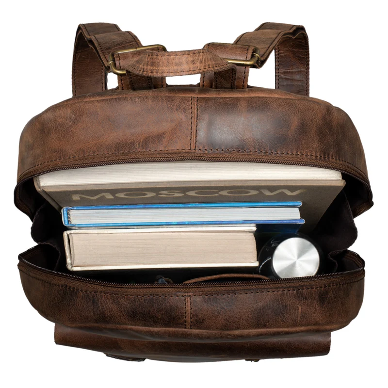 "Nalos" Rucksack Leder braun Vintage