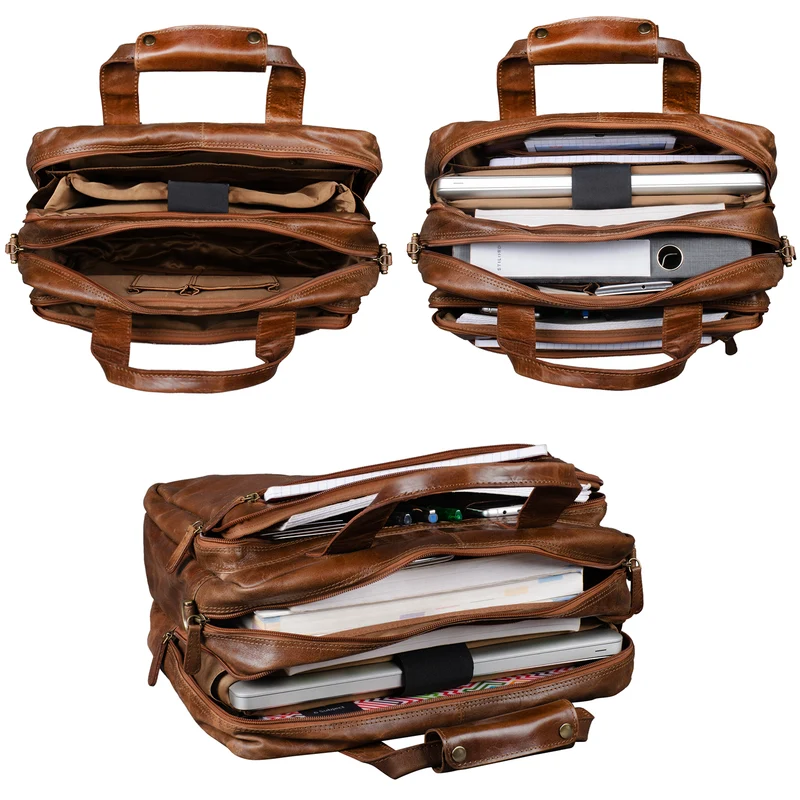 "Experience" XL Aktentasche Leder Herren Große 15,6 Zoll Laptoptasche