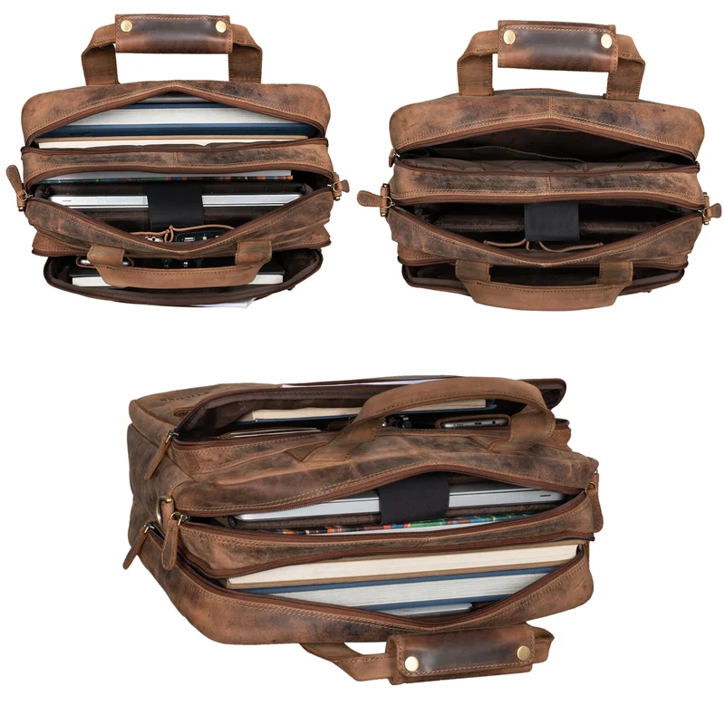 "Experience" XL Aktentasche Leder Herren Große 15,6 Zoll Laptoptasche