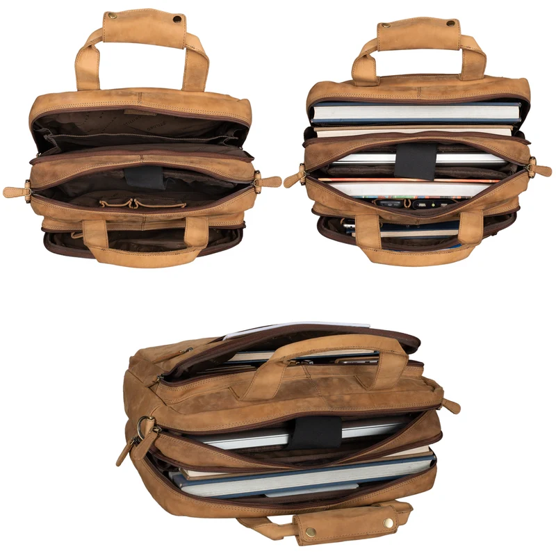 "Experience" XL Aktentasche Leder Herren Große 15,6 Zoll Laptoptasche