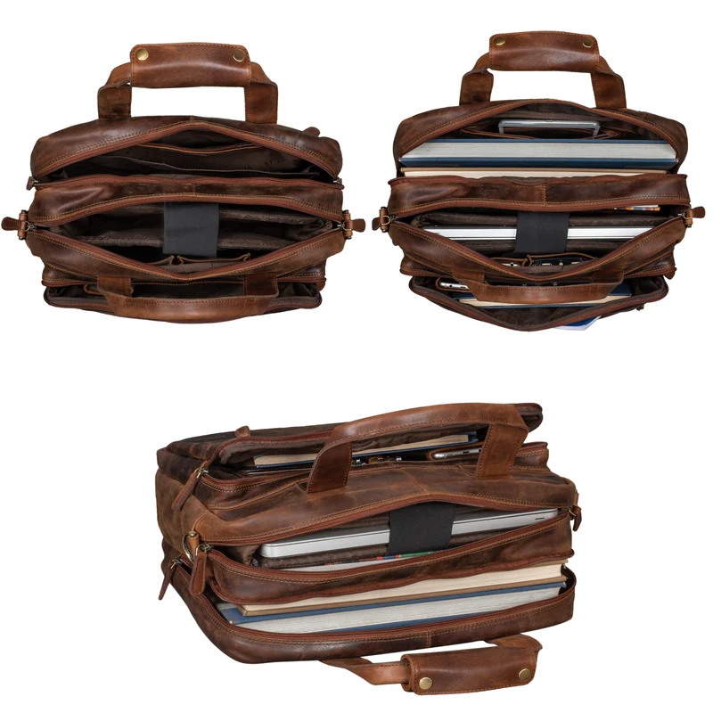 "Experience" XL Aktentasche Leder Herren Große 15,6 Zoll Laptoptasche