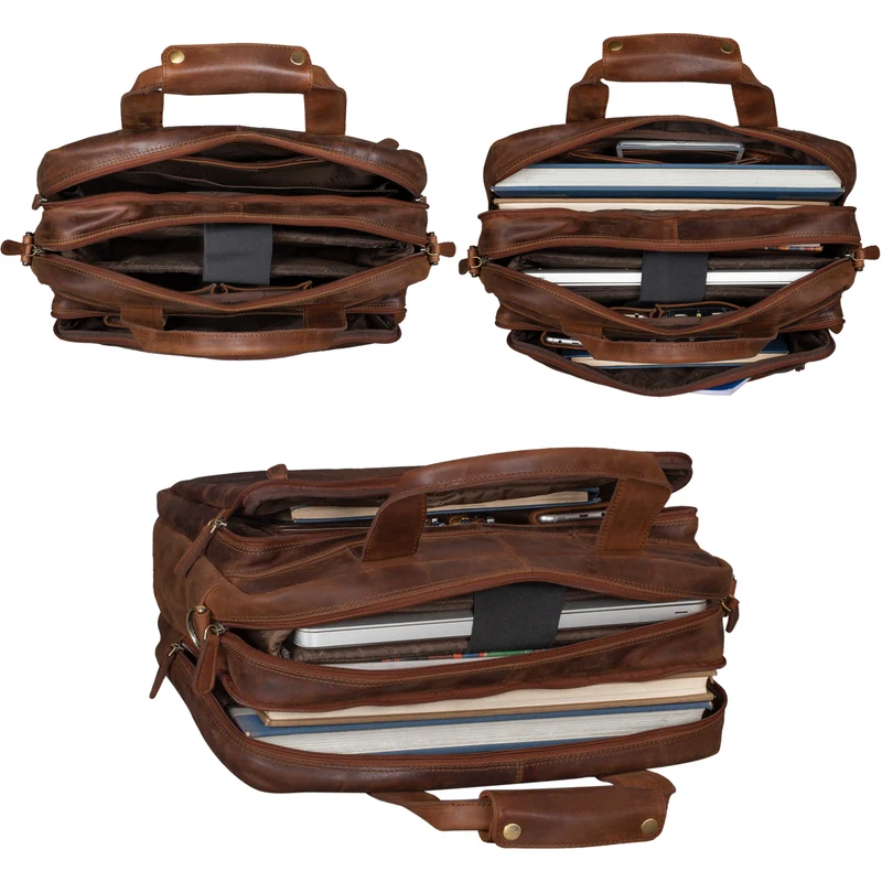 "Experience" XL Aktentasche Leder Herren Große 15,6 Zoll Laptoptasche