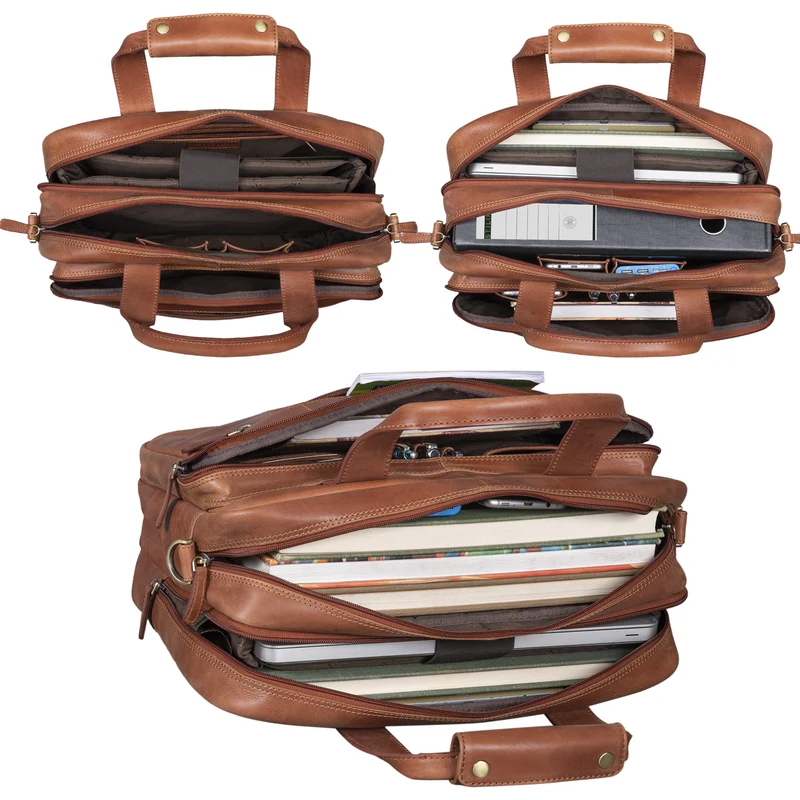 "Experience" XL Aktentasche Leder Herren Große 15,6 Zoll Laptoptasche