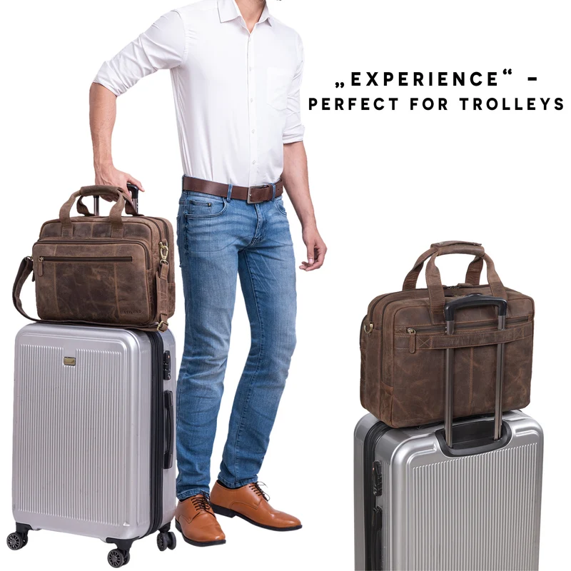 "Experience" XL Aktentasche Leder Herren Große 15,6 Zoll Laptoptasche