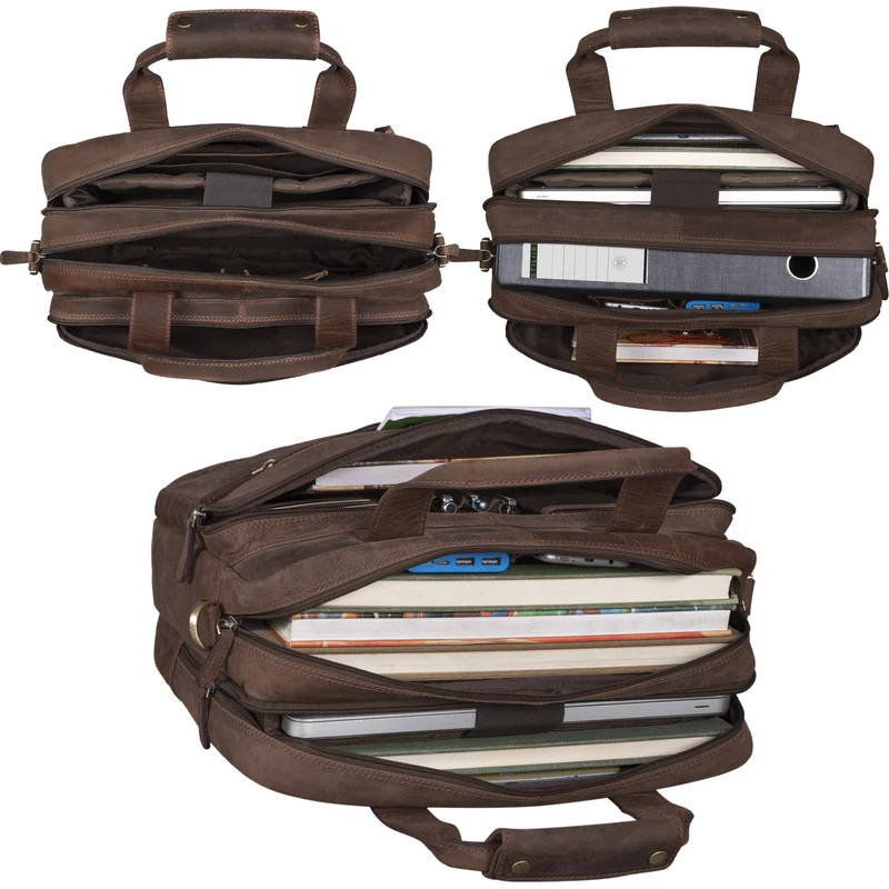 "Experience" XL Aktentasche Leder Herren Große 15,6 Zoll Laptoptasche