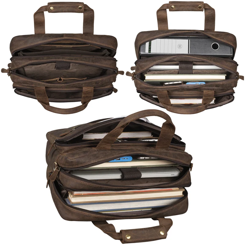 "Experience" XL Aktentasche Leder Herren Große 15,6 Zoll Laptoptasche