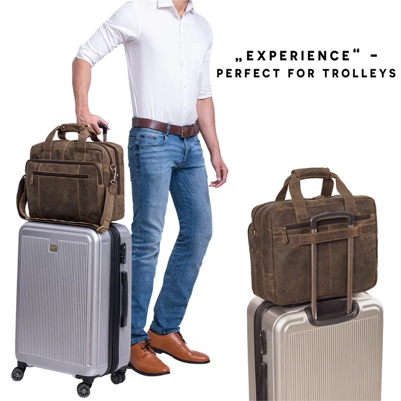 "Experience" XL Aktentasche Leder Herren Große 15,6 Zoll Laptoptasche