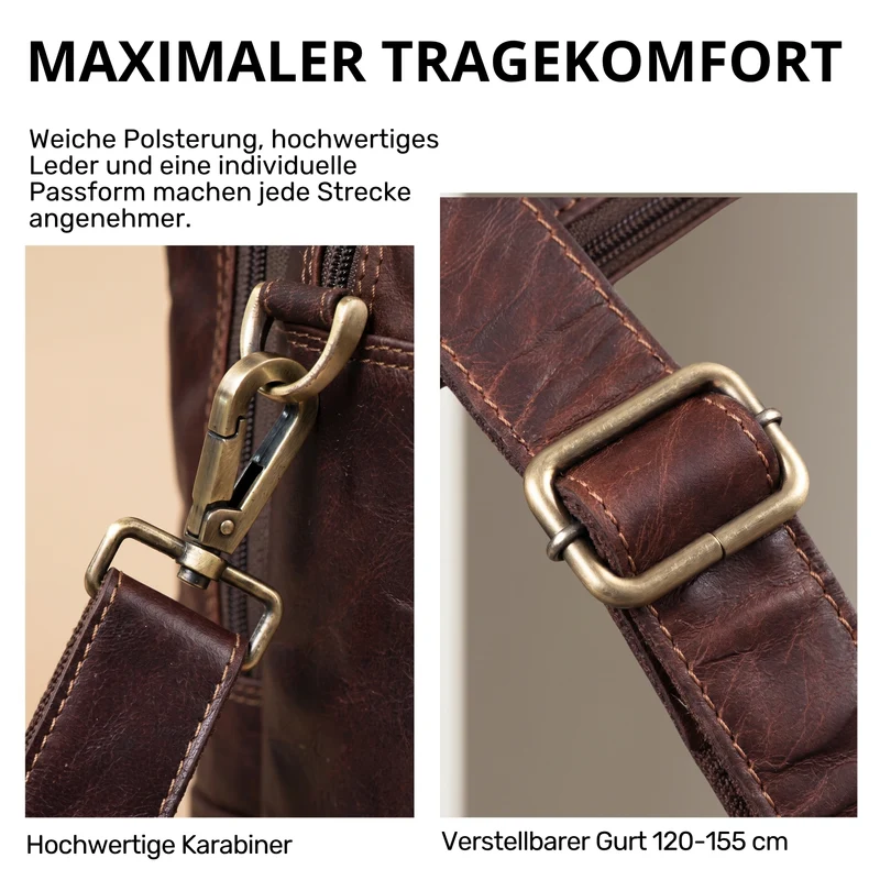 "Experience" XL Aktentasche Leder Herren Große 15,6 Zoll Laptoptasche
