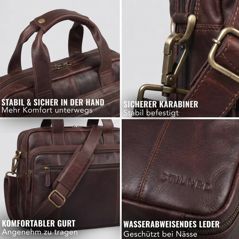 "Experience" XL Aktentasche Leder Herren Große 15,6 Zoll Laptoptasche