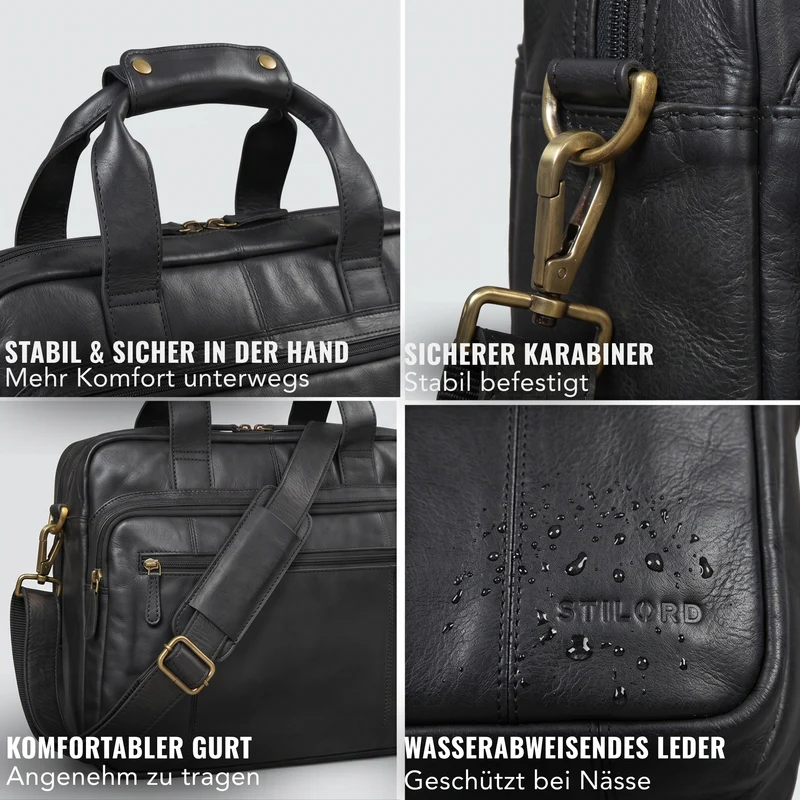"Experience" XL Aktentasche Leder Herren Große 15,6 Zoll Laptoptasche