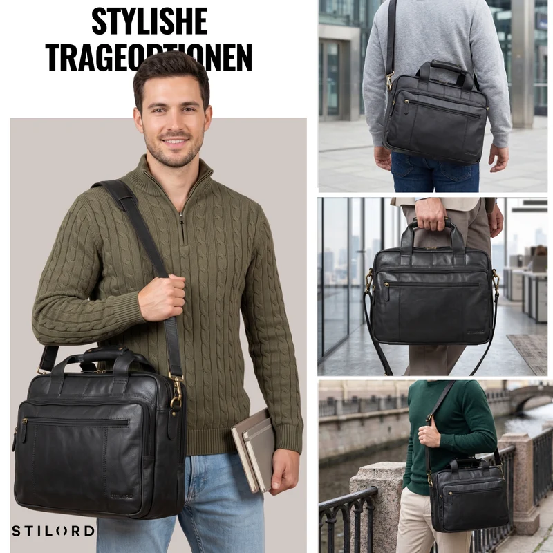 "Experience" XL Aktentasche Leder Herren Große 15,6 Zoll Laptoptasche