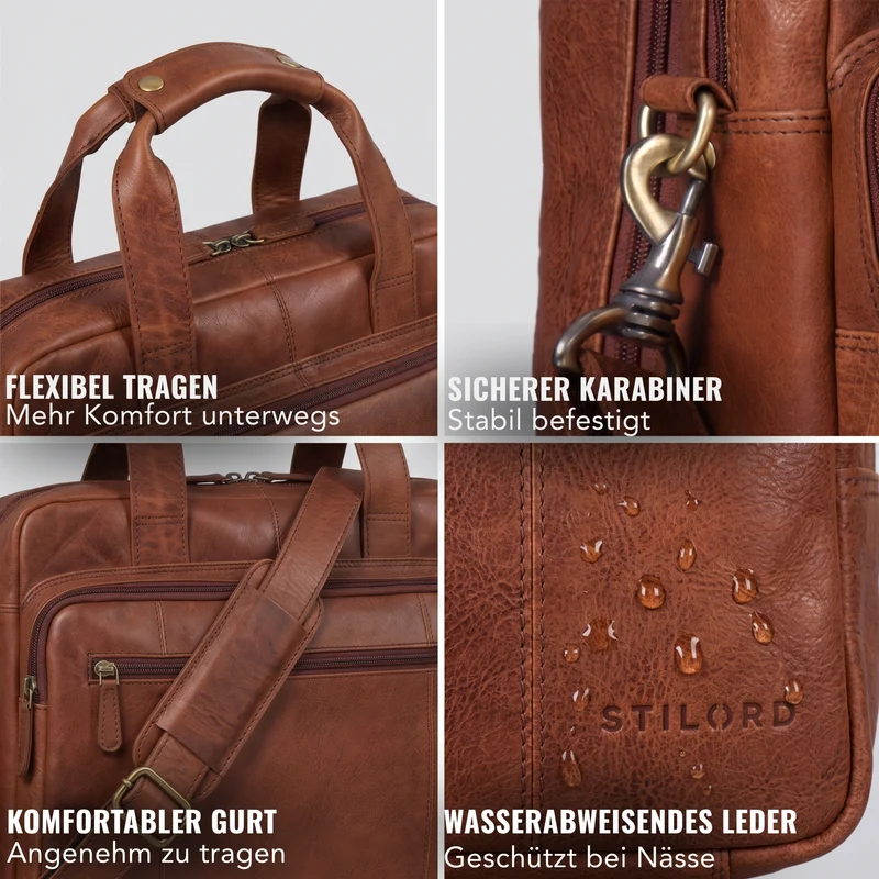 "Experience" XL Aktentasche Leder Herren Große 15,6 Zoll Laptoptasche