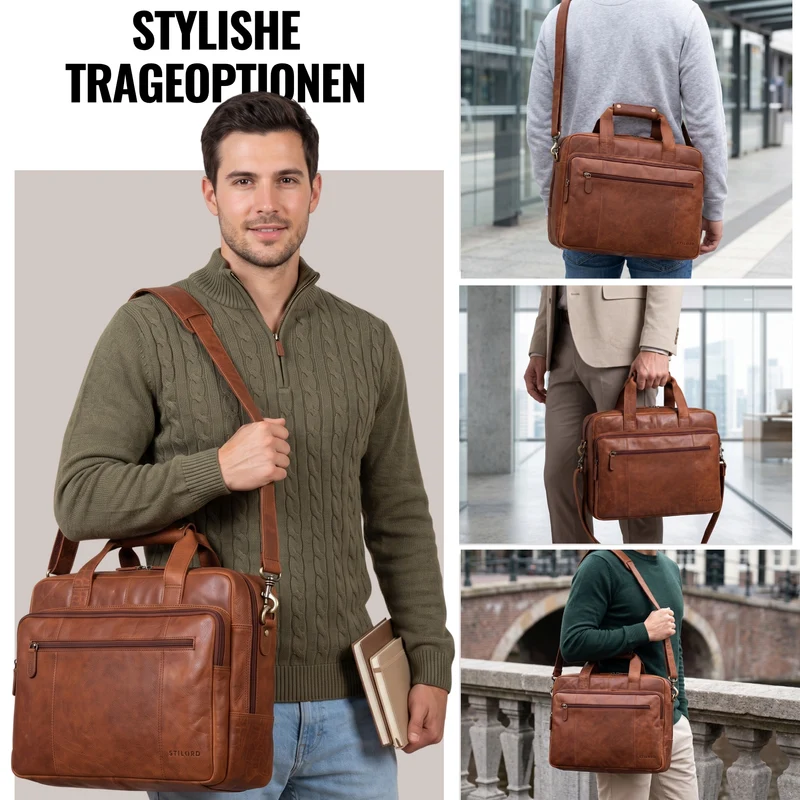 "Experience" XL Aktentasche Leder Herren Große 15,6 Zoll Laptoptasche