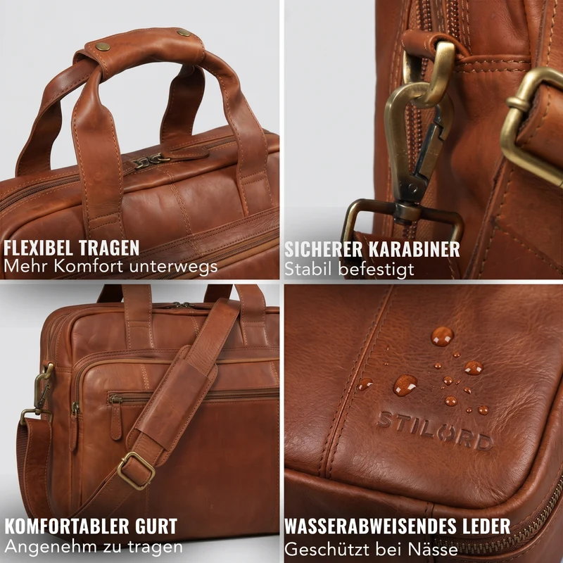 "Experience" XL Aktentasche Leder Herren Große 15,6 Zoll Laptoptasche