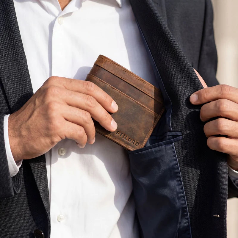 "Cooper" RFID Leder Brieftasche Herren in Schwarzer Geschenkbox