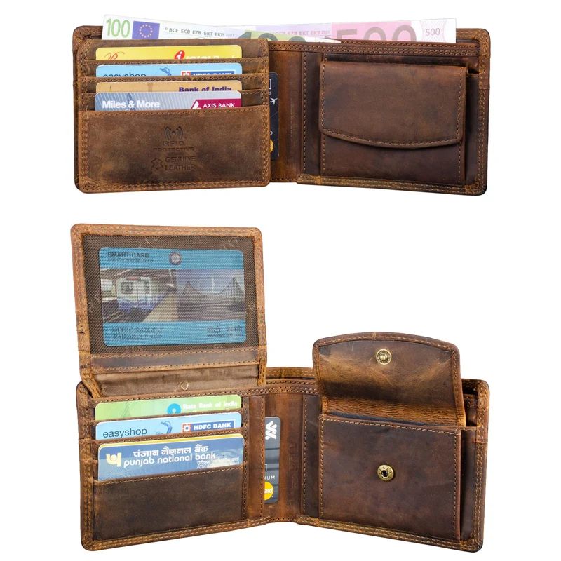 "Cooper" RFID Leder Brieftasche Herren in Schwarzer Geschenkbox