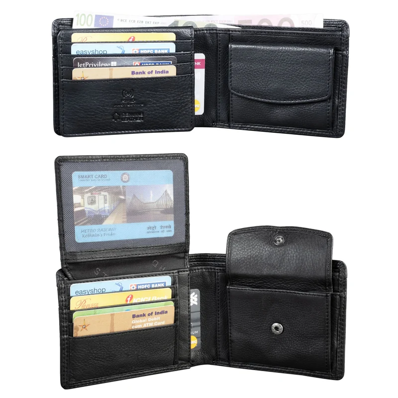 "Cooper" RFID Leder Brieftasche Herren in Schwarzer Geschenkbox