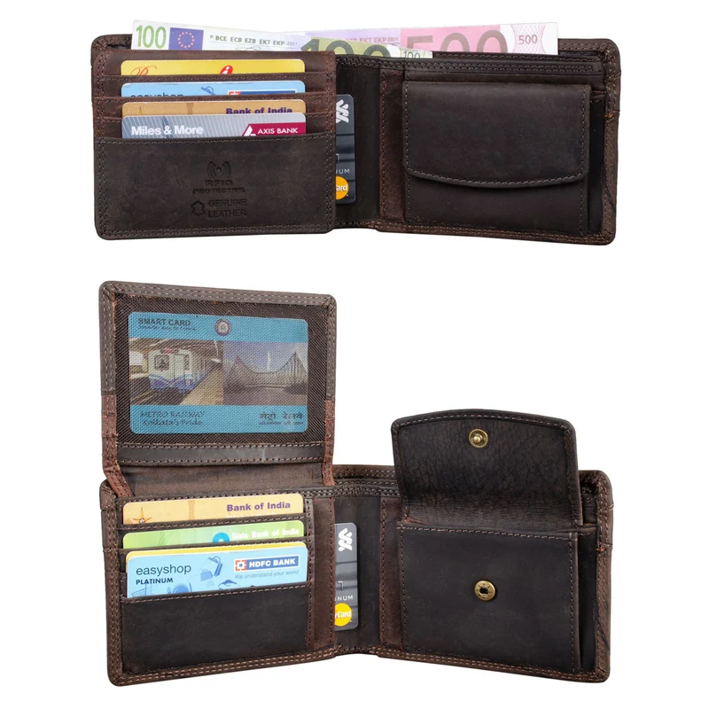 "Cooper" RFID Leder Brieftasche Herren in Schwarzer Geschenkbox