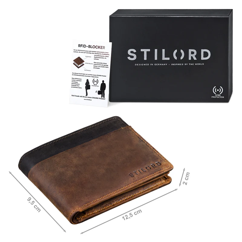 "Sterling" RFID Geldbeutel Herren Leder Portemonnaie NFC-Schutz