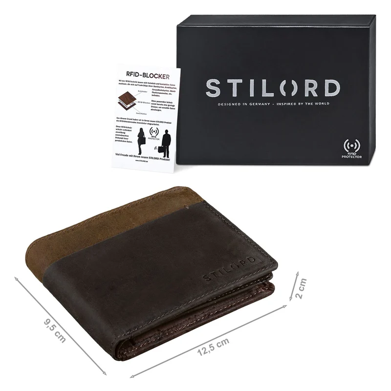 "Sterling" RFID Geldbeutel Herren Leder Portemonnaie NFC-Schutz