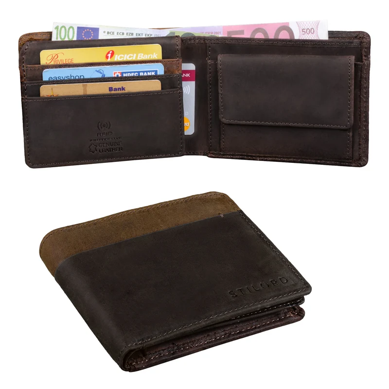 "Sterling" RFID Geldbeutel Herren Leder Portemonnaie NFC-Schutz