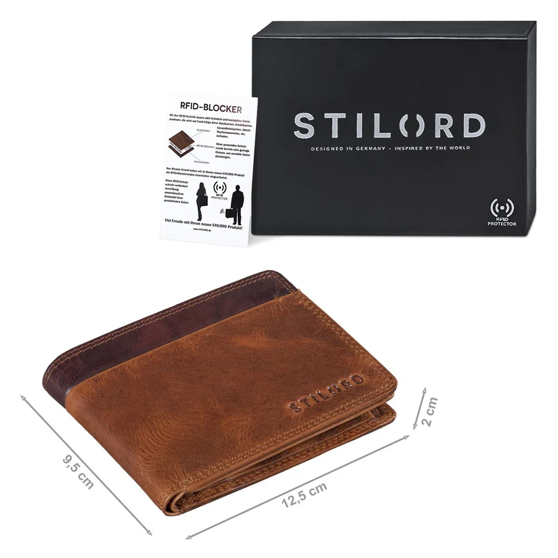 "Sterling" RFID Geldbeutel Herren Leder Portemonnaie NFC-Schutz