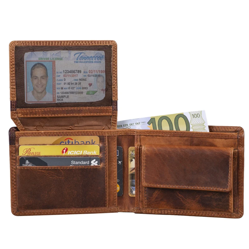 "Sterling" RFID Geldbeutel Herren Leder Portemonnaie NFC-Schutz