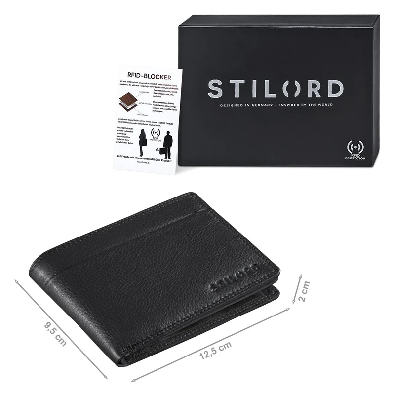 "Sterling" RFID Geldbeutel Herren Leder Portemonnaie NFC-Schutz