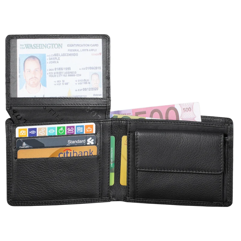 "Sterling" RFID Geldbeutel Herren Leder Portemonnaie NFC-Schutz