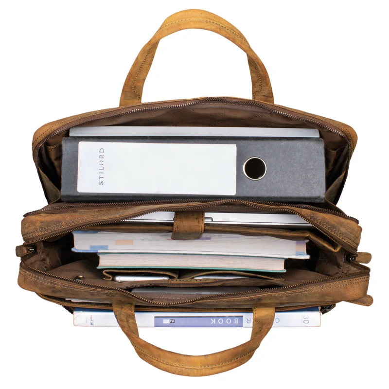"Conrad" Businesstasche Aktentasche mit Laptop-Fach 15,6 Zoll Leder