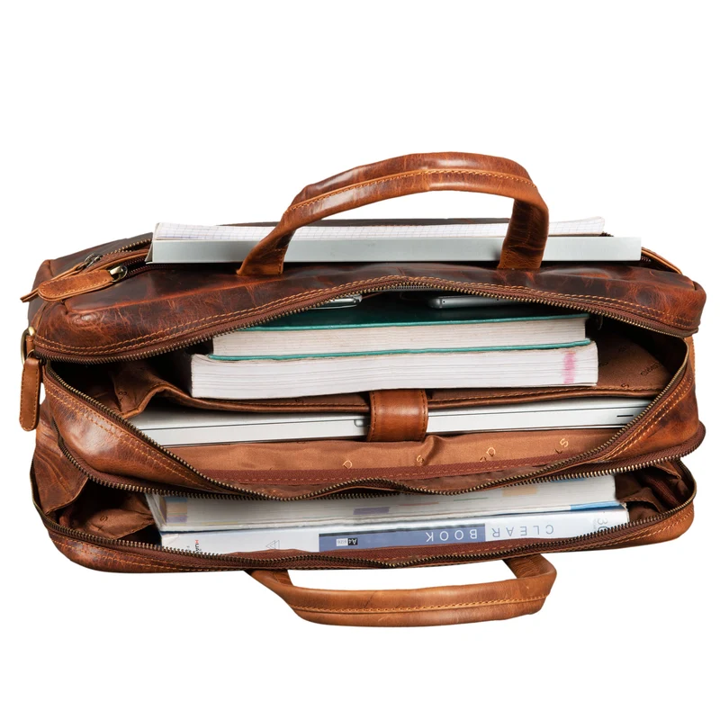 "Conrad" Businesstasche Aktentasche mit Laptop-Fach 15,6 Zoll Leder