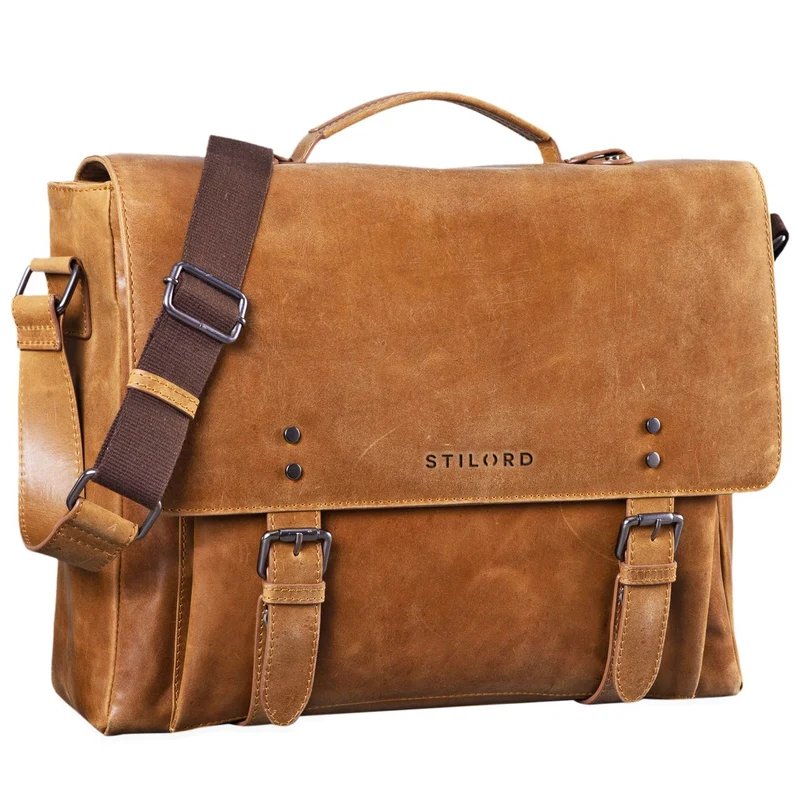 "Alfred" Vintage Aktentasche Leder 17 Zoll